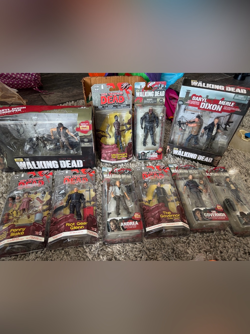 The Walking Dead McFarlane 10 Figure Lot Daryl Chopper Merle Deluxe NEW